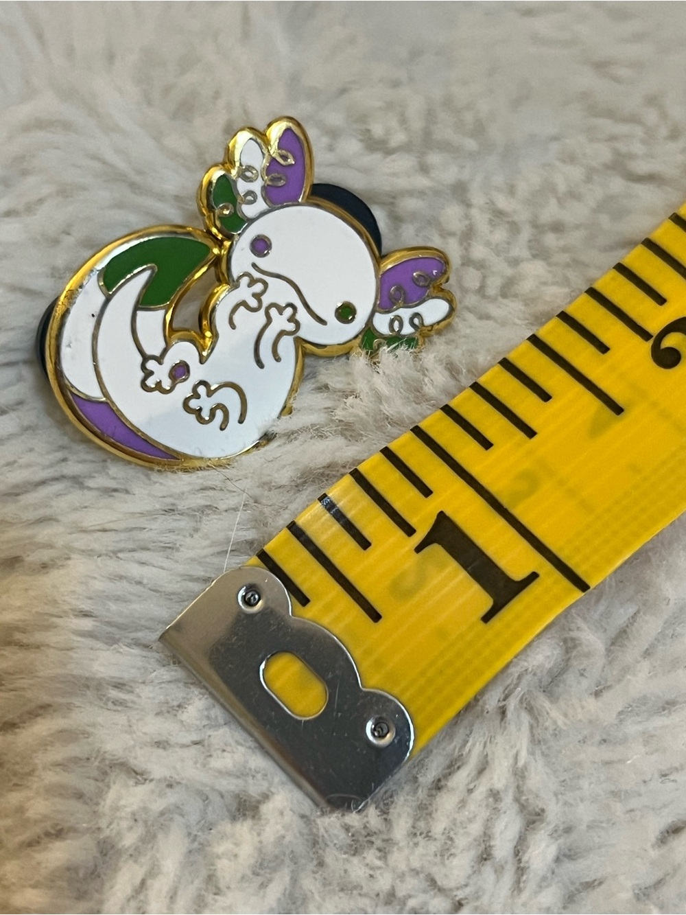 Adorable Genderqueer Pride Axolotl Enamel Pin in Gold